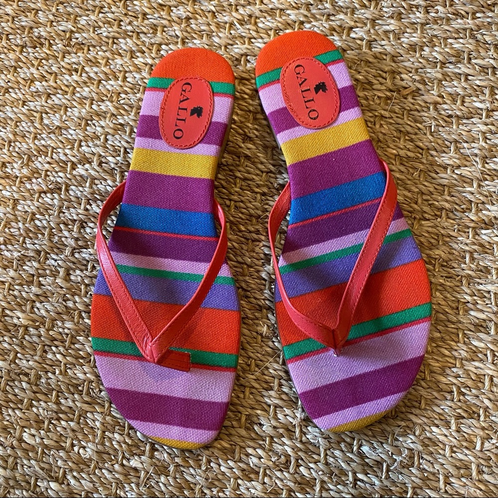 Gallo | Italian Striped Flip Flops